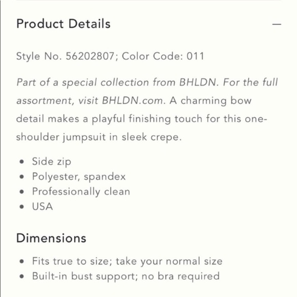 BHLDN Windham wedding jumpsuit white one-shoulder - Picture 7 of 7